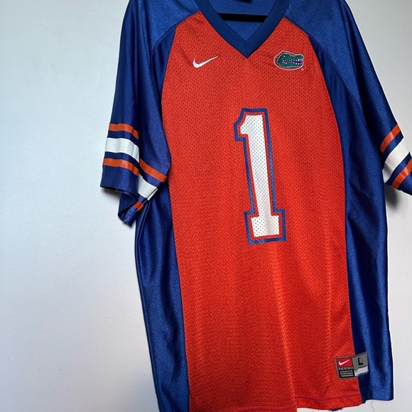 Vintage Nike Florida Gators NCAA Football Jersey #1 Blue Orange Men's Size Large - Picture 4 of 14
